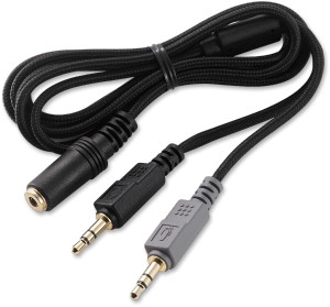 1.3m extension cable with headphone and mic plugs