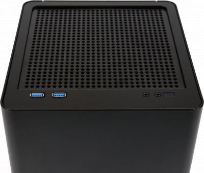 Top view showing grill and USB3.0/Audio ports
