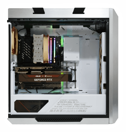Side view of the Serenity Ultimate Gamer Z4 with the side panel removed.